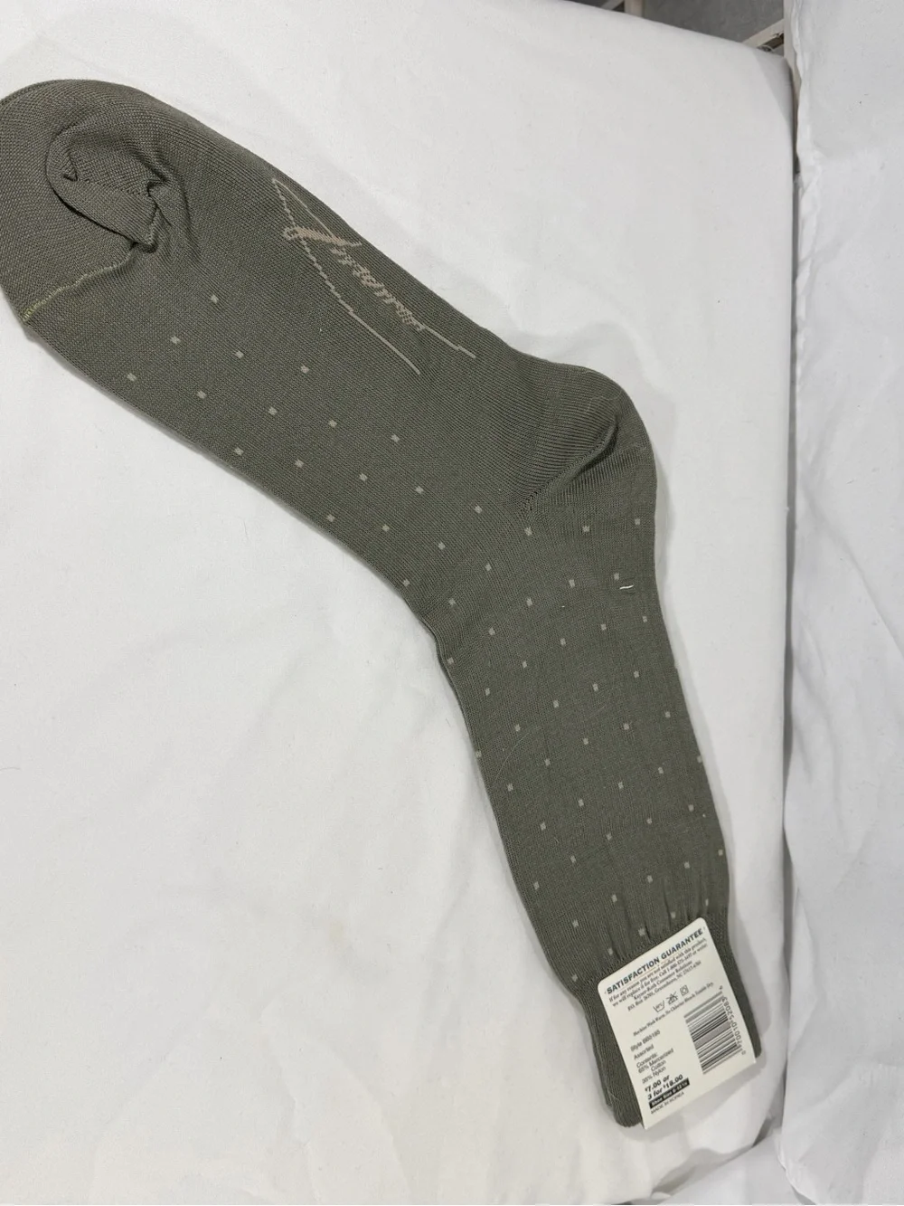 Men's Olive Green Dress Socks — Subtle Dot Pattern